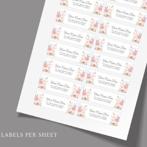 Return Address Labels with Pink Flowers