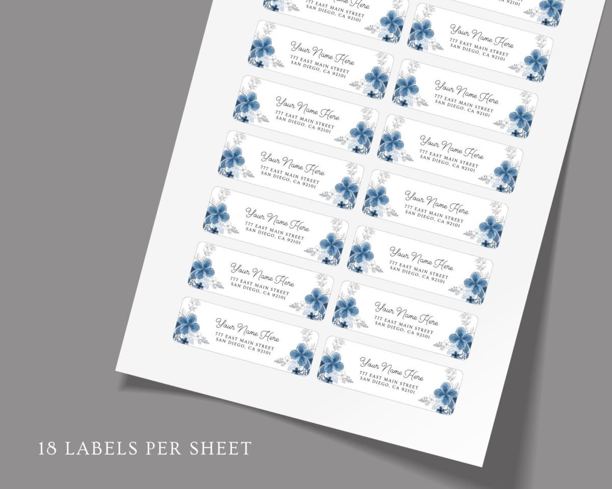 il_fullxfull.8324782027_lx06-1 Return Address Labels with Blue Flowers for Weddings and Invitations