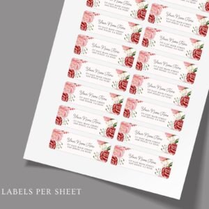 Return Address Labels with Pink Roses for Weddings and Invitations