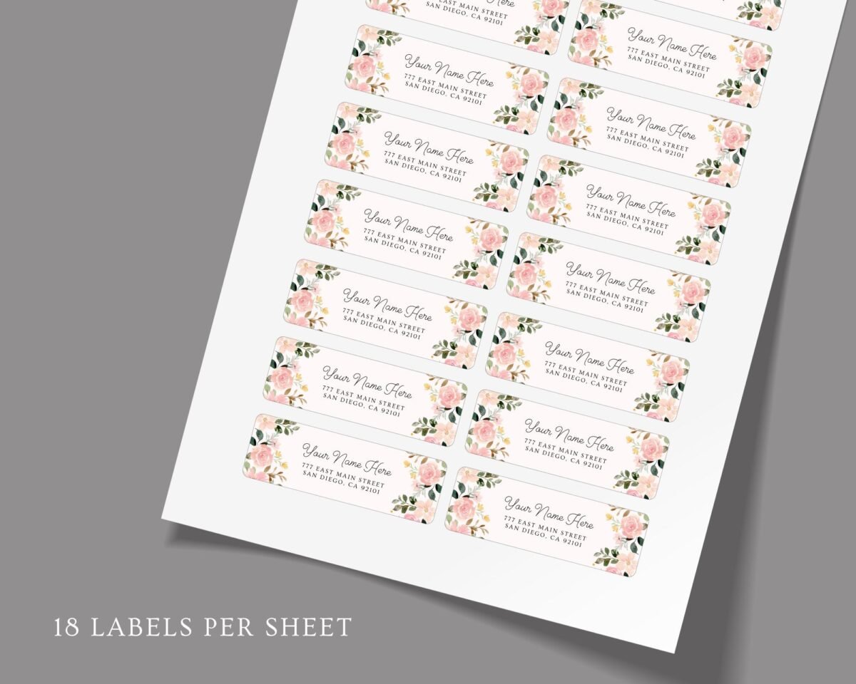 il_fullxfull.8324837491_tdhi-2 Return Address Labels with Pink Roses for Weddings and Invitations