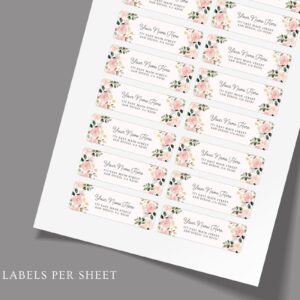 Return Address Labels with Pink Roses for Weddings and Invitations