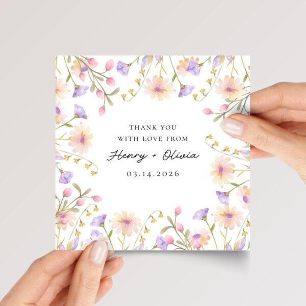 Custom Wedding Thank You Card from Bride and Groom with Date
