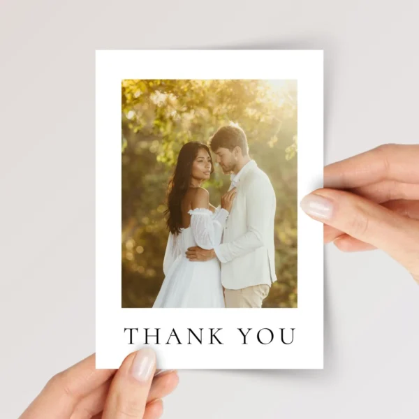 Custom Wedding Photo Thank You Card for Guests with Envelope