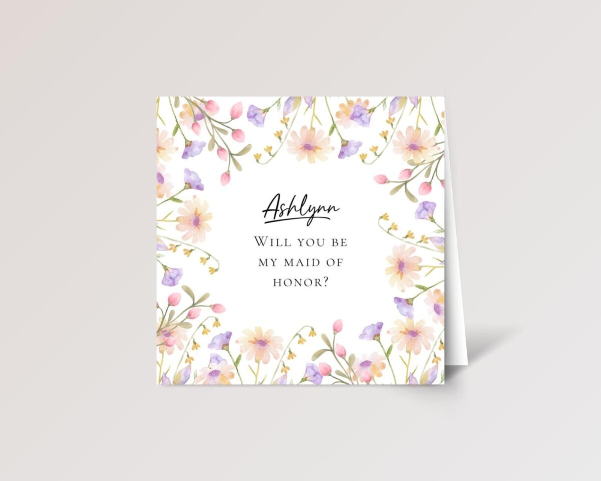 Custom Wedding Card for Bridesmaid/Maid of Honor