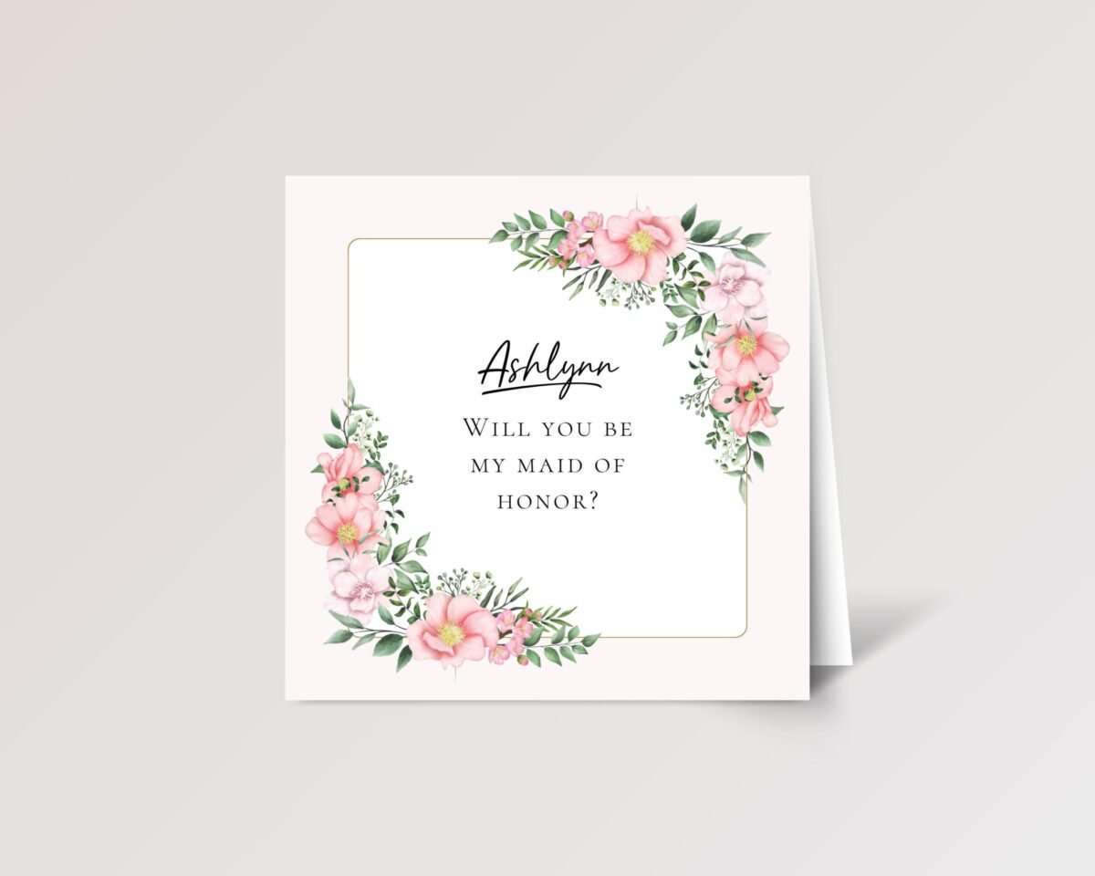 Custom Wedding Card for Bridesmaid/Maid of Honor