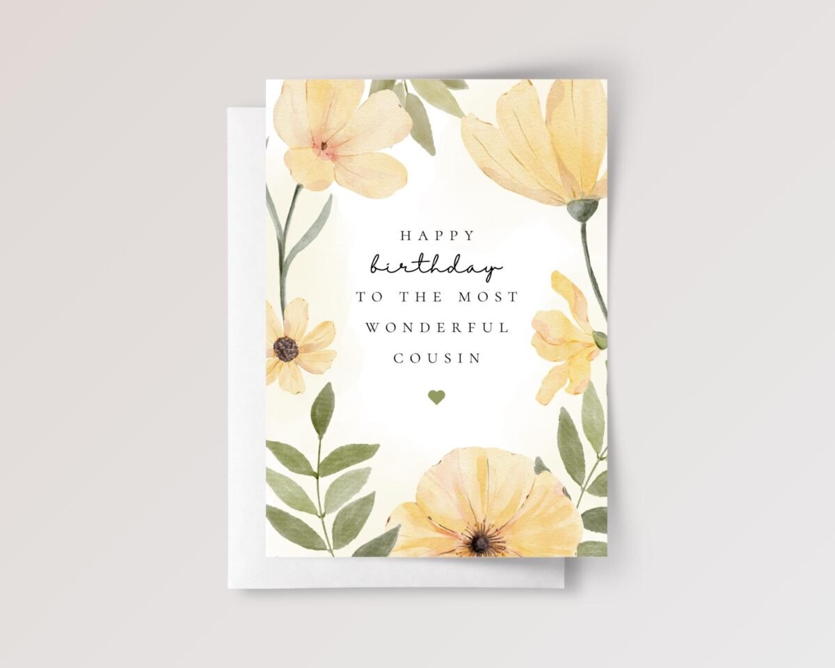 Birthday Card for Cousin with Yellow Flowers