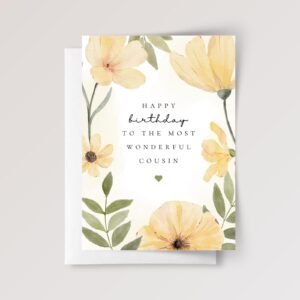 Birthday Card for Cousin with Yellow Flowers