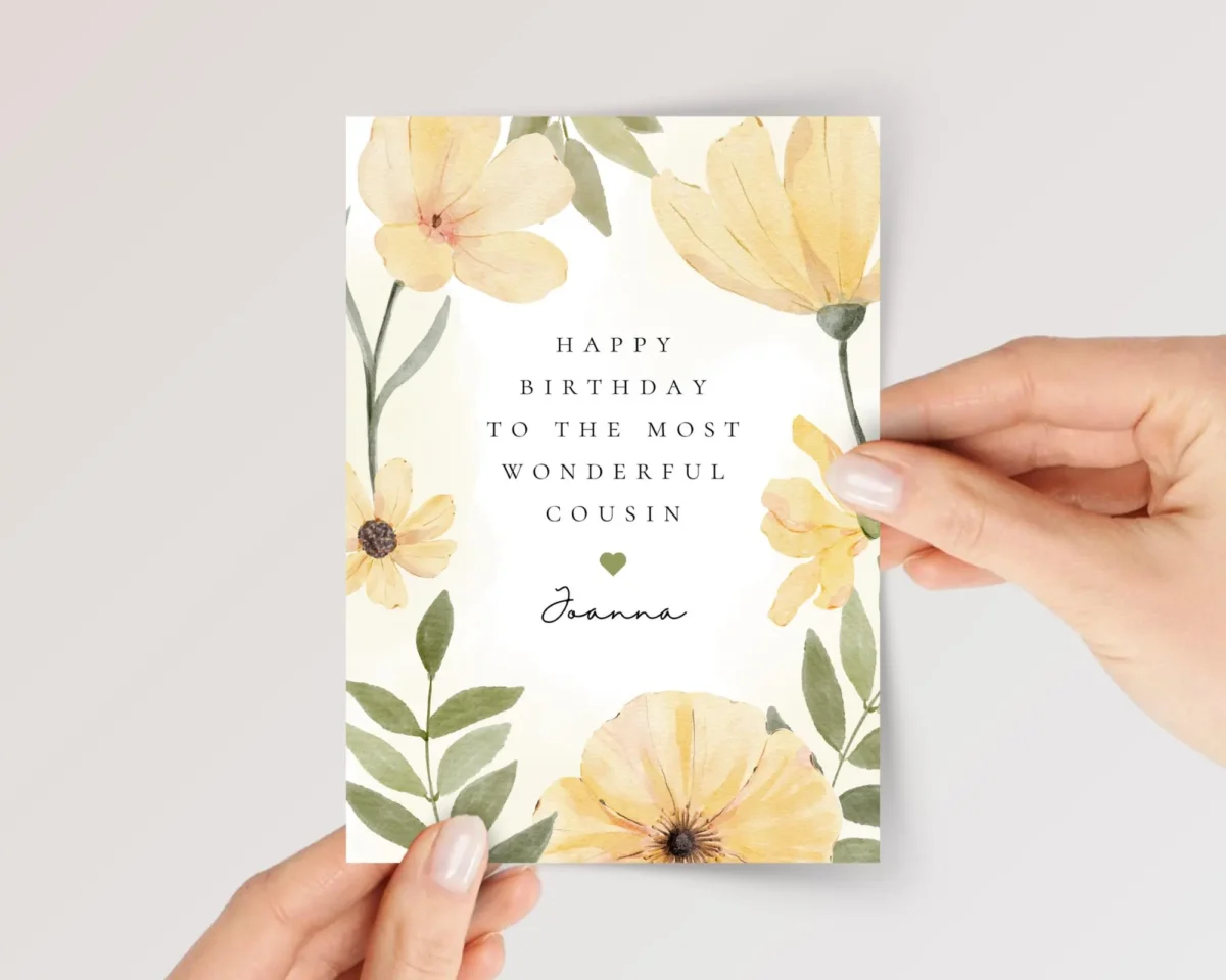 Birthday Card for Cousin with Yellow Flowers