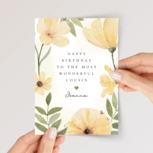 Birthday Card for Cousin with Yellow Flowers