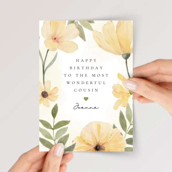 Birthday Card for Cousin with Yellow Flowers