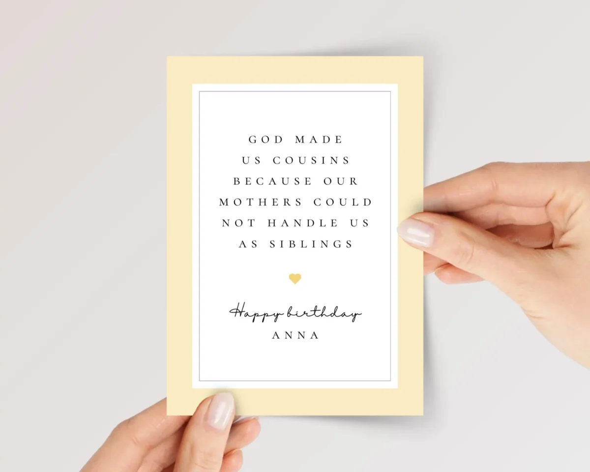 Funny Birthday Card for Cousin - Image 1 Funny Birthday Card for Cousin