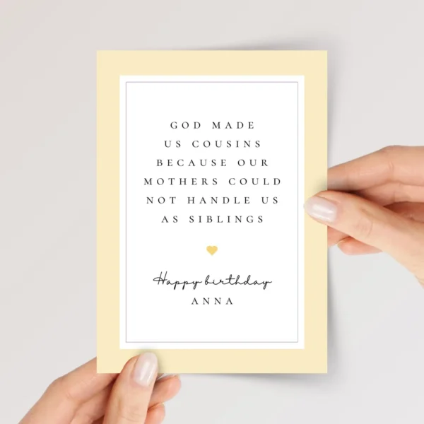 Funny Birthday Card for Cousin