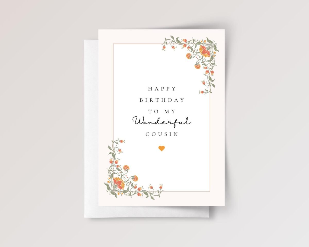 Birthday Card for Cousin with Orange Flowers
