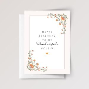 Birthday Card for Cousin with Orange Flowers