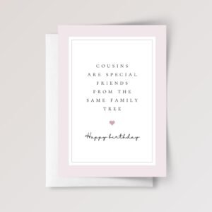 Pink Birthday Card for Cousin | Family Tree