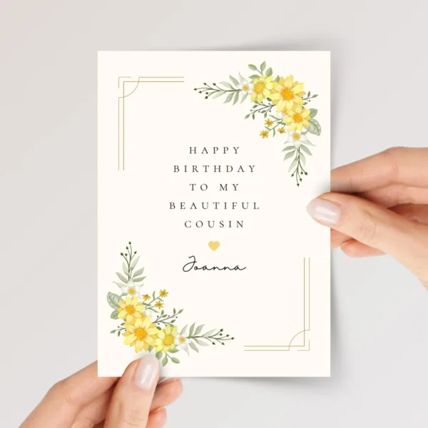 Birthday Card for Cousin with Yellow Flowers