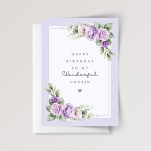 Birthday Card for Cousin with Purple Roses