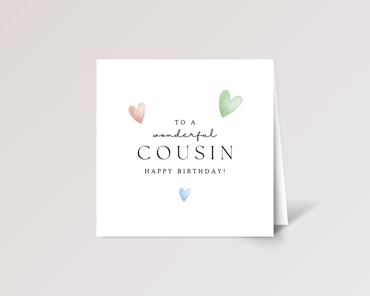 Birthday Card for Cousin with Hearts