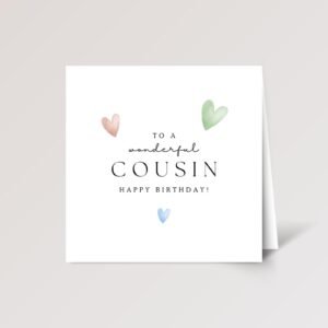 Birthday Card for Cousin with Hearts