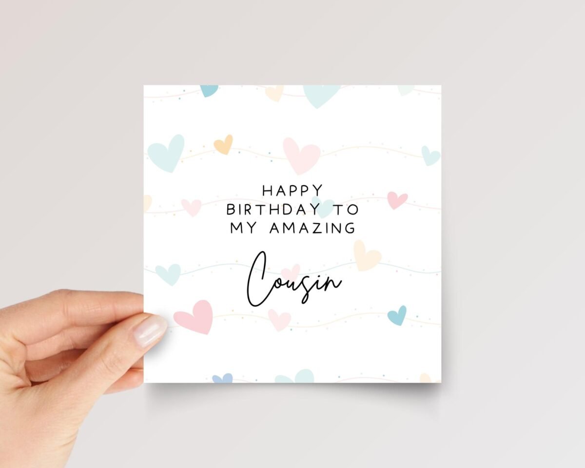 Birthday Card for Cousin with Hearts