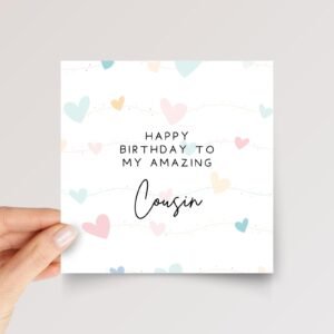 Birthday Card for Cousin with Hearts