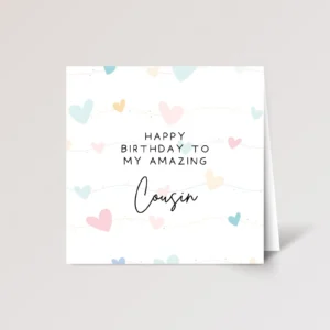 Birthday Card for Cousin with Hearts