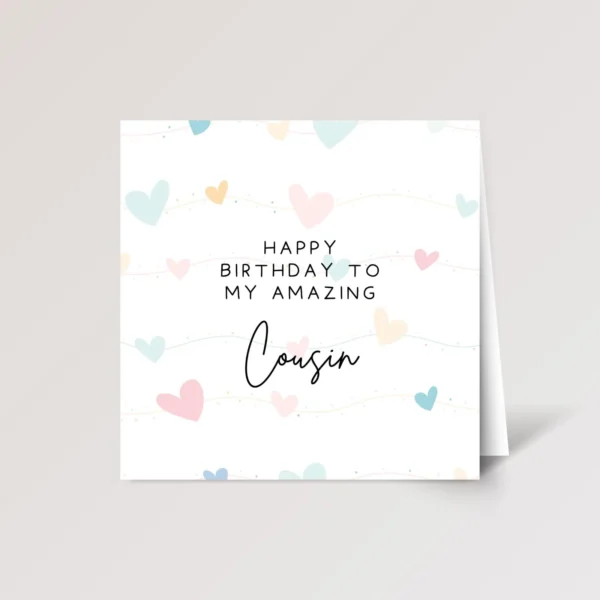 Birthday Card for Cousin with Hearts