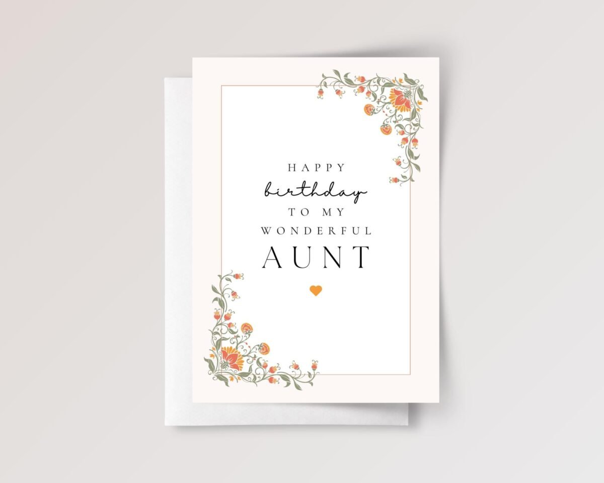 Birthday Card for Aunt with Orange Flowers
