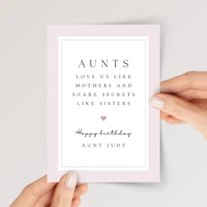 Pink Birthday Card for Aunt | Like Sisters