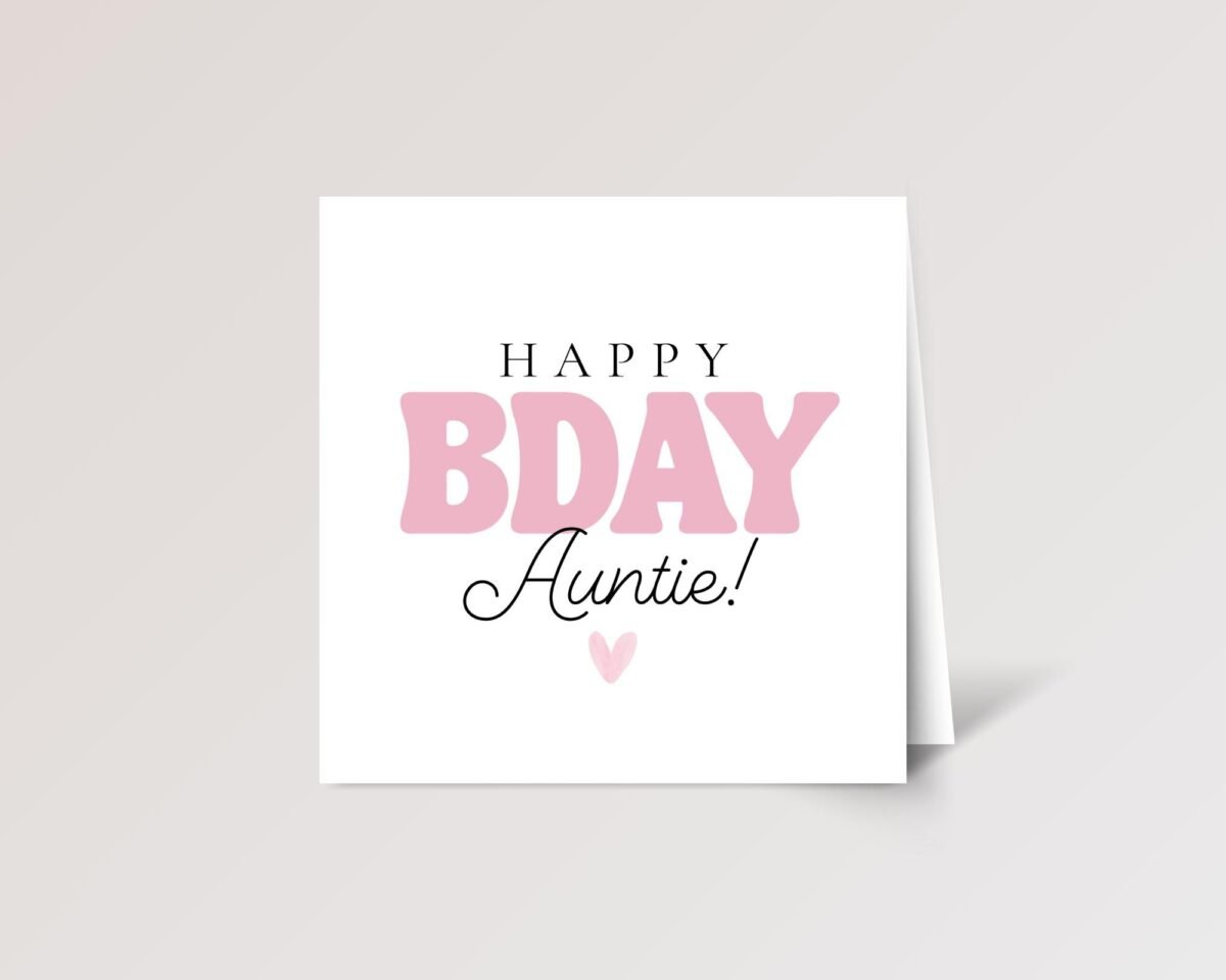 Pink Birthday Card for Auntie