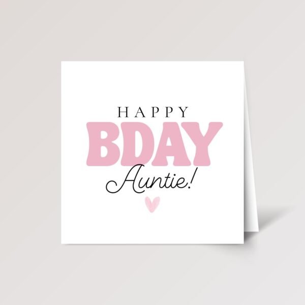 Pink Birthday Card for Auntie
