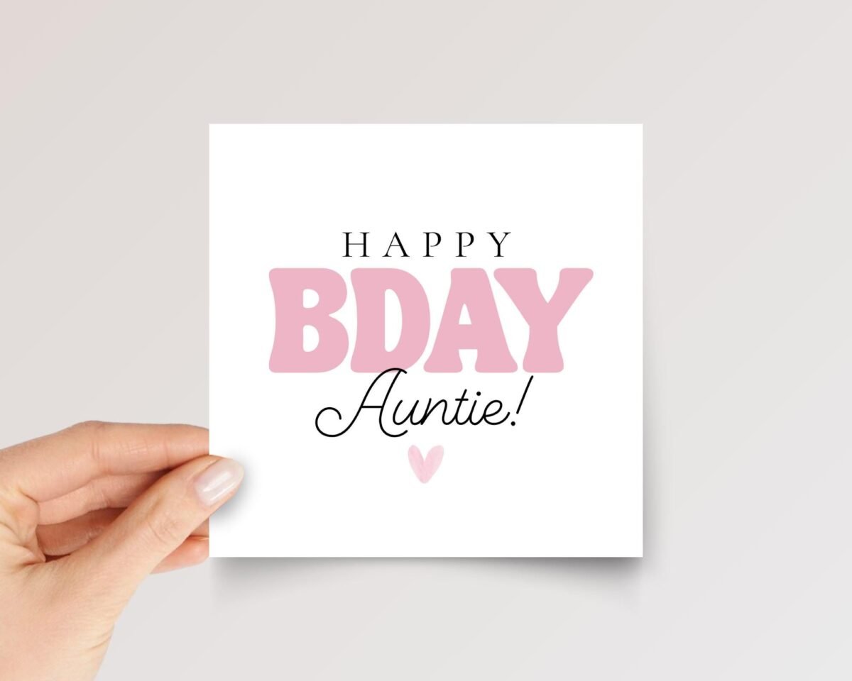 Pink Birthday Card for Auntie