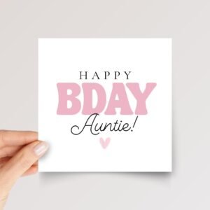 Pink Birthday Card for Auntie