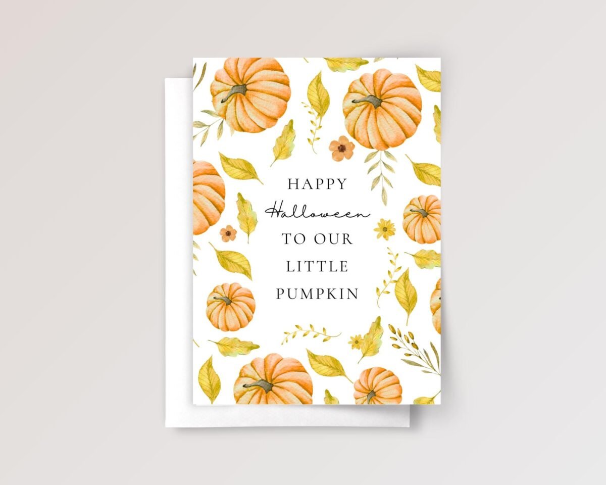 Personalized Halloween Card for Daughter/Son or Grandchild With Pumpkins