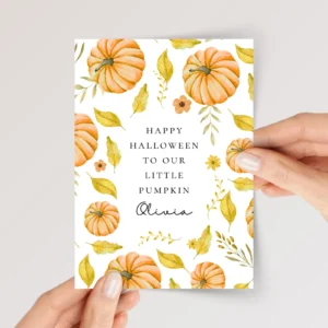Personalized Halloween Card for Daughter/Son or Grandchild With Pumpkins