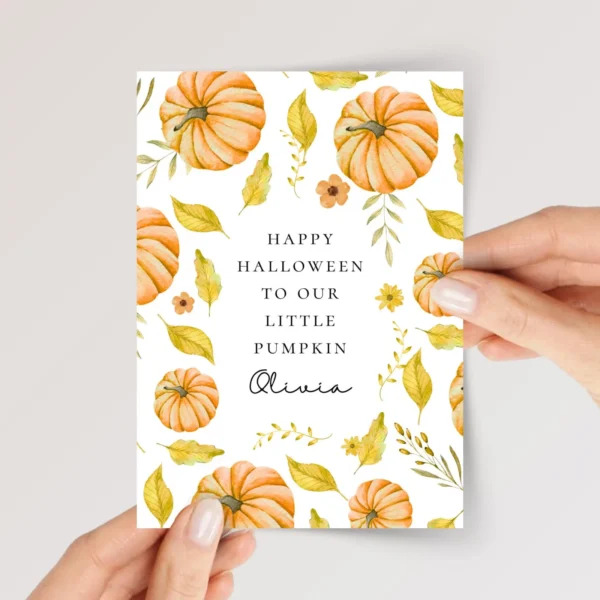 Personalized Halloween Card for Daughter/Son or Grandchild With Pumpkins - Image 1 Personalized Halloween Card for Daughter/Son or Grandchild With Pumpkins