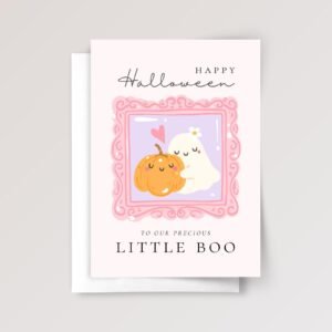 Personalized Pink Halloween Card for Daughter or Grandchild | Little Boo