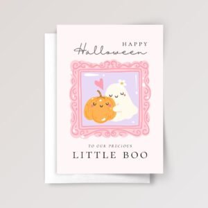 Personalized Pink Halloween Card for Daughter or Grandchild | Little Boo