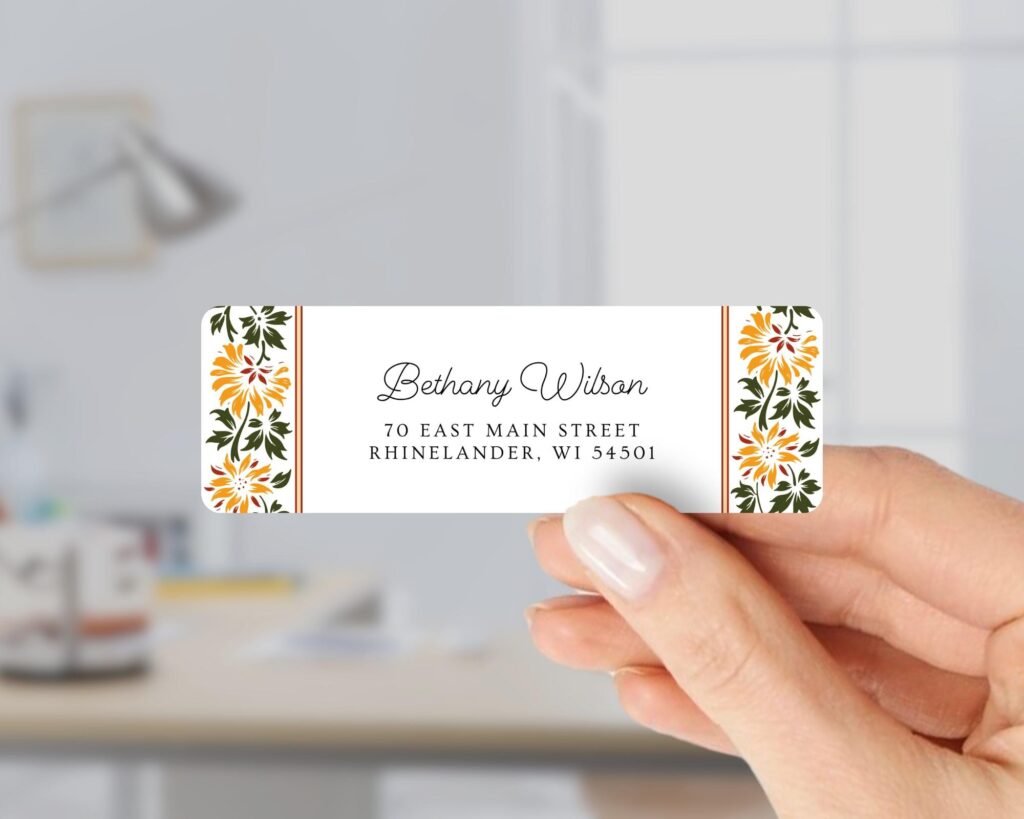 Autumn Return Address Labels for Fall Weddings and Invitations
