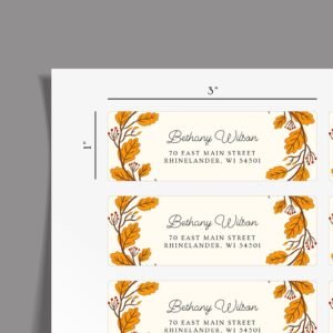 Autumn Return Address Labels for Fall Weddings and Invitations