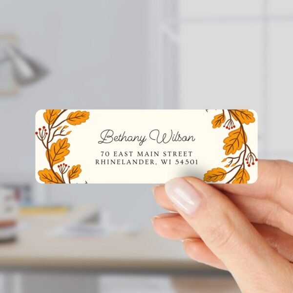 Autumn Return Address Labels for Fall Weddings and Invitations
