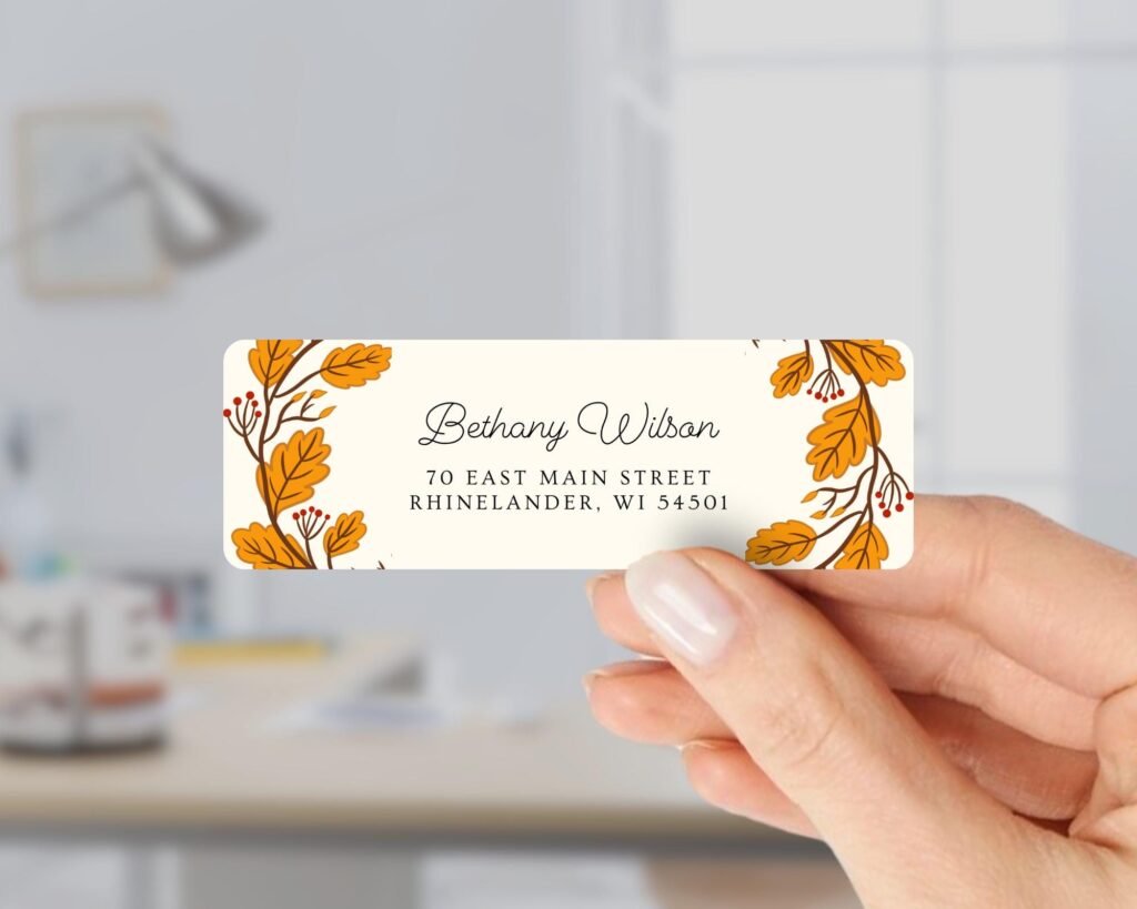 Autumn Return Address Labels for Fall Weddings and Invitations
