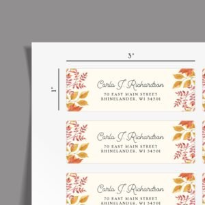 Autumn Return Address Labels for Fall Weddings and Invitations