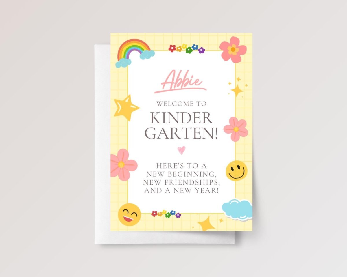 Back to School Card for First, Second, Third Grade Students