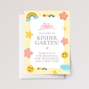 Back to School Card for First, Second, Third Grade Students
