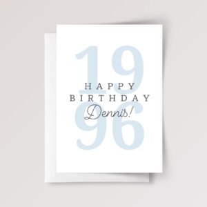Any Year, Personalized Birthday Card with Name