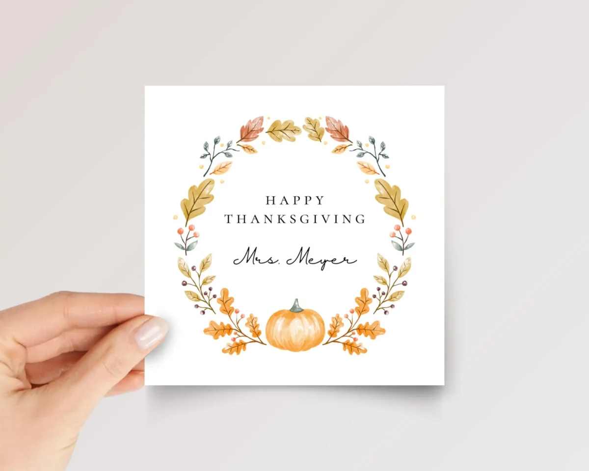 Personalized Thanksgiving Card for Teacher, Doctor, and Boss