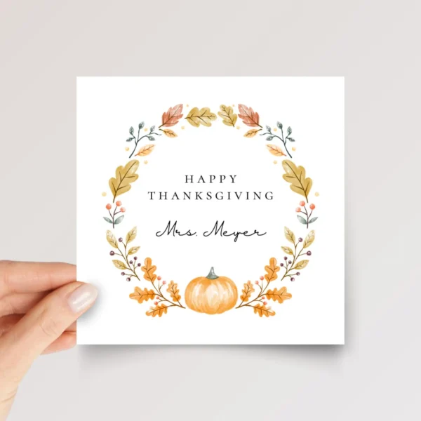 Personalized Thanksgiving Card for Teacher, Doctor, and Boss