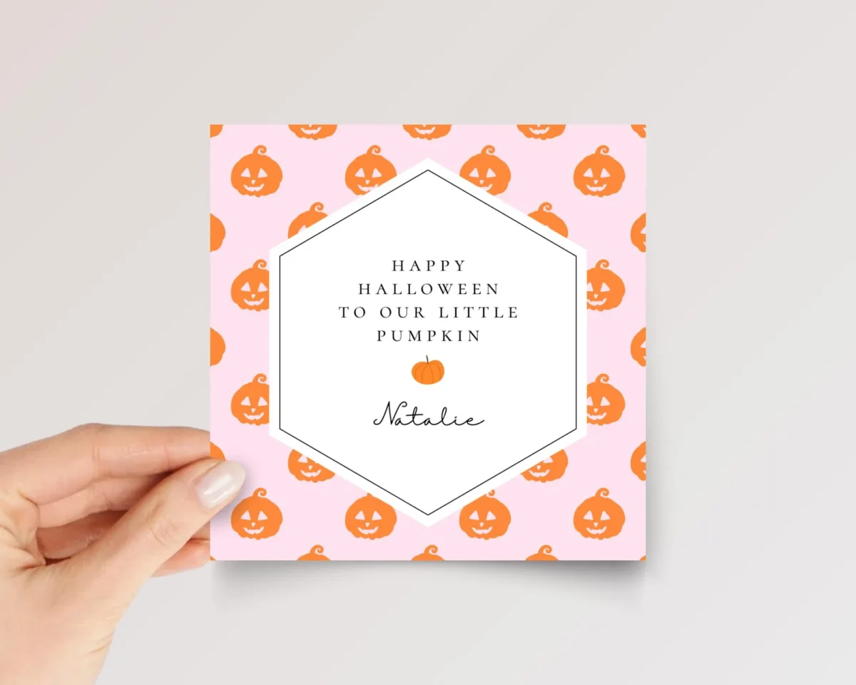Personalized Halloween Card for Kids and Babies | Little Pumpkin