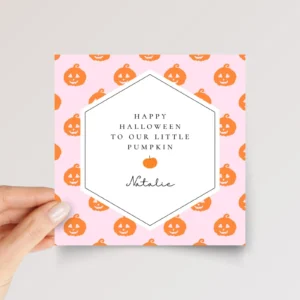 Personalized Halloween Card for Kids and Babies | Little Pumpkin